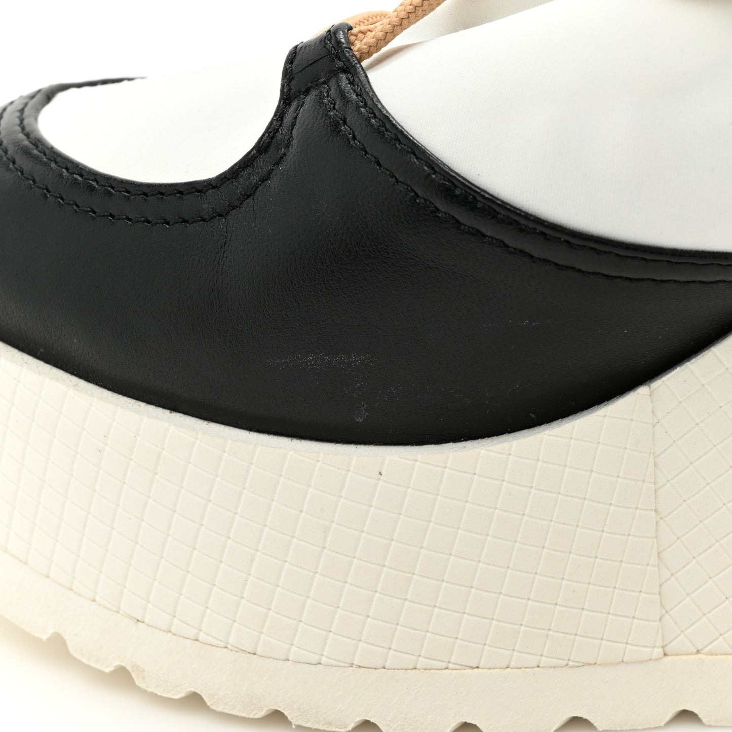 Patent Calfskin Runway Wedge Short Platform Boots 39.5 Black White Beige