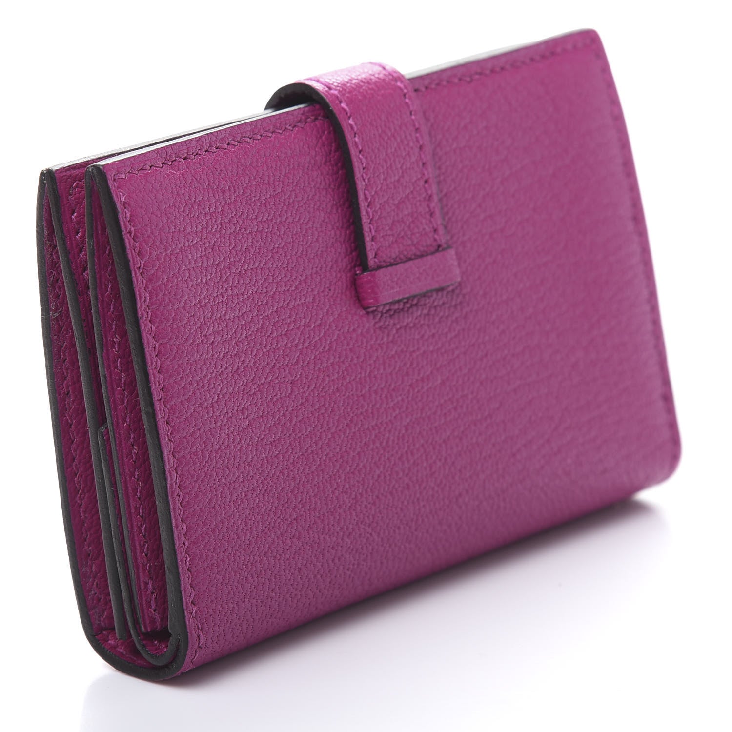 Hermes Chevre Mysore Mini Bearn Wallet Rose Pourpre 3 of 8