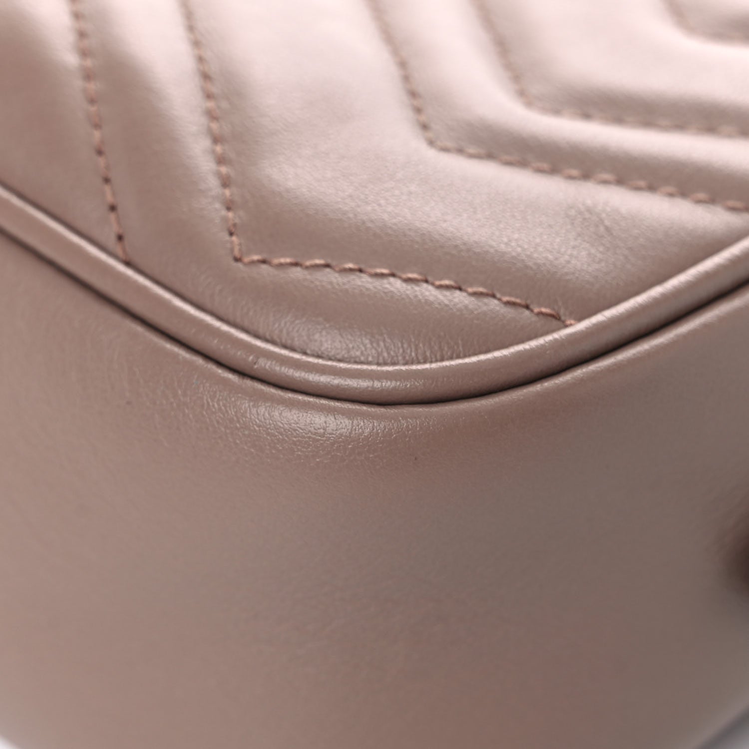 Gucci Calfskin Matelasse Mini GG Marmont Chain Shoulder Bag Porcelain Rose 10 of 13