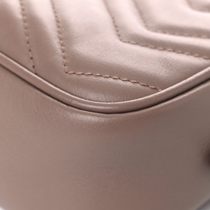 Gucci Calfskin Matelasse Mini GG Marmont Chain Shoulder Bag Porcelain Rose 10 of 13