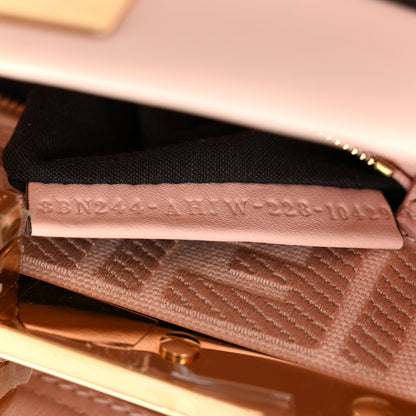 Fendi Vitello Seta Canvas FF Embroidered Mini Peekaboo Iconic Satchel Rosa Confetto 7 of 12