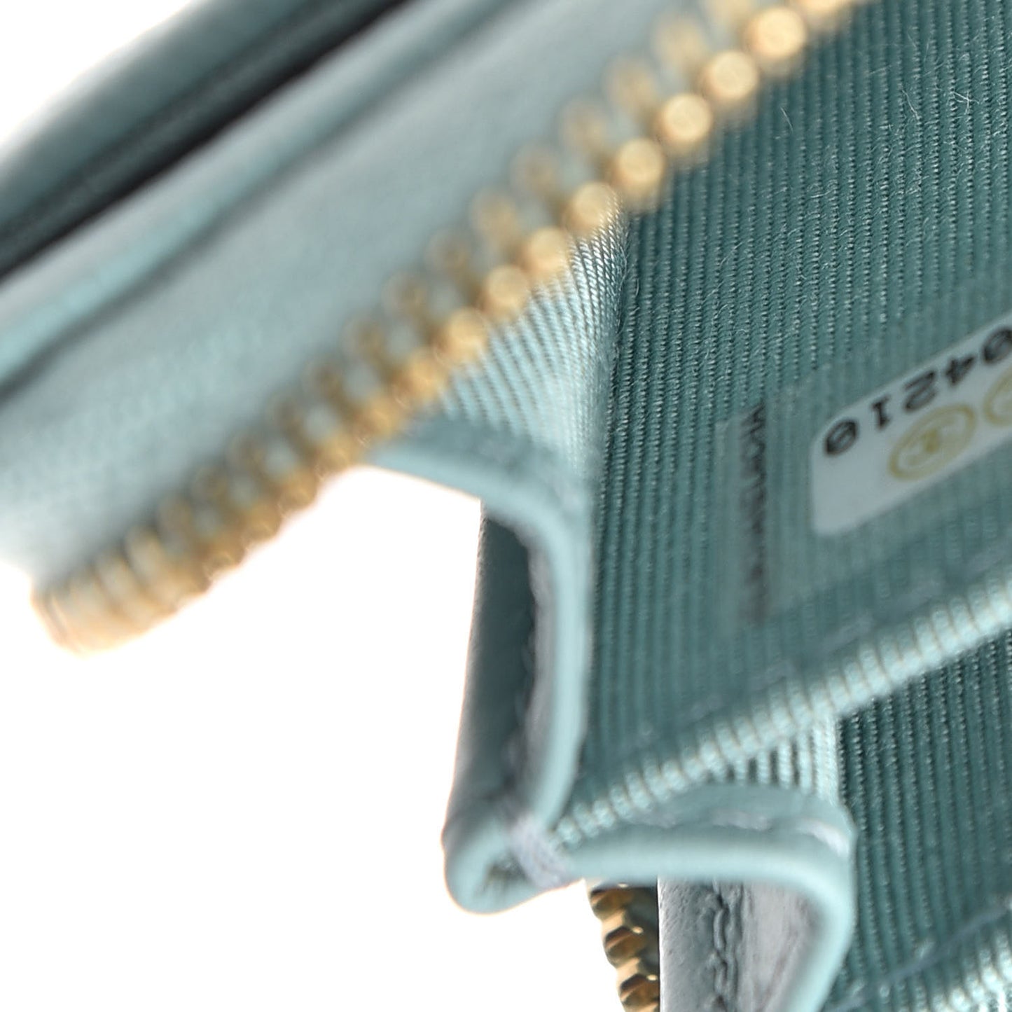 Caviar Quilted Zip Coin Purse Light Blue