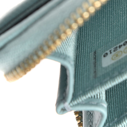 Chanel Caviar Quilted Zip Coin Purse Light Blue 8 of 10