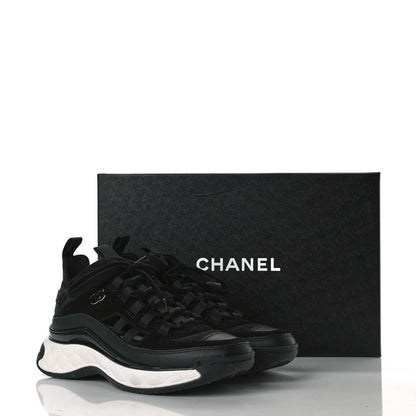 Chanel Velvet Calfskin Mixed Fibers CC Sneakers 36 Black 6 of 9