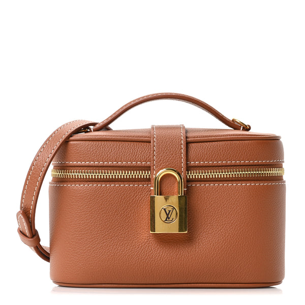 Louis Vuitton Grained Calfskin Low Key Vanity Pouch Cognac 1877668