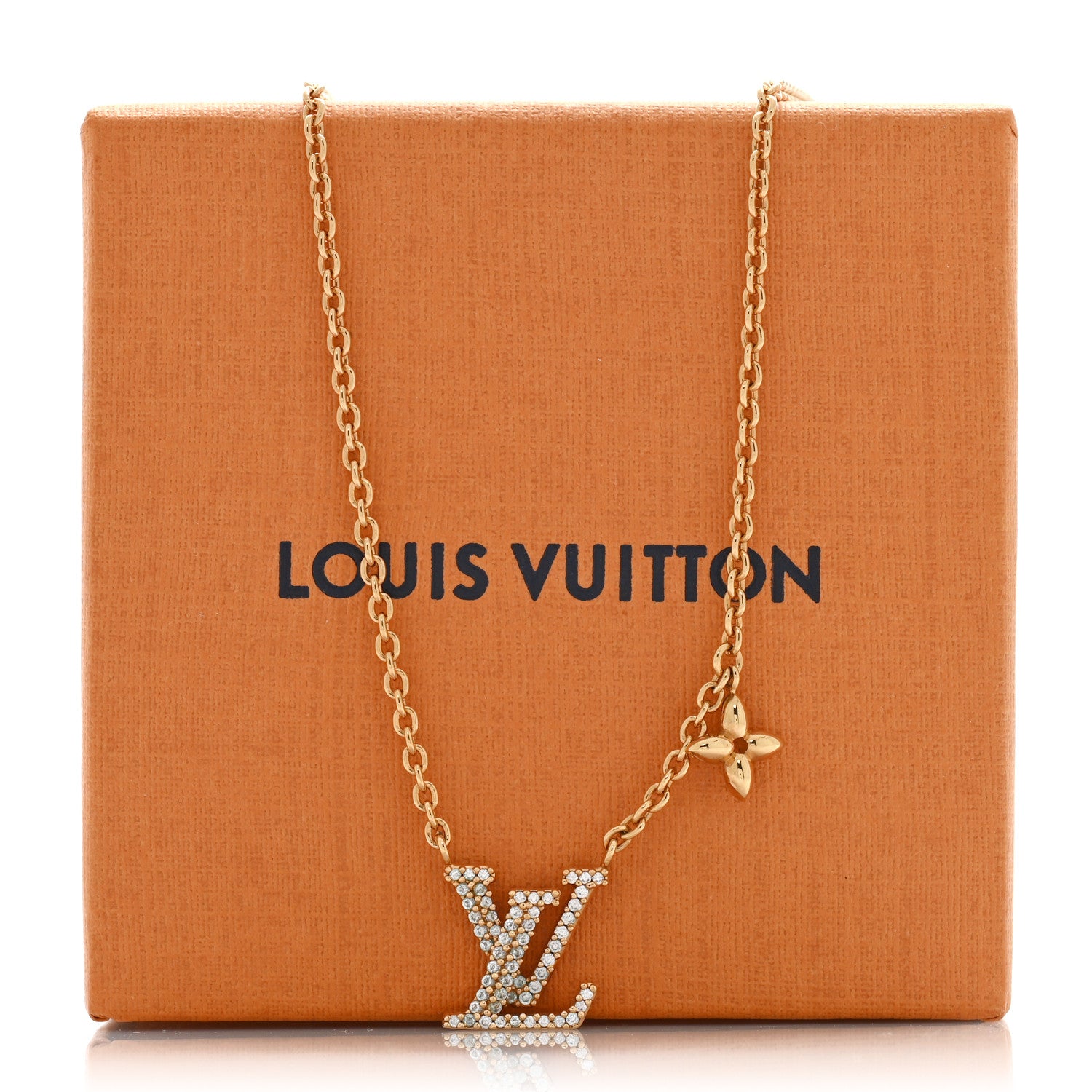 Louis Vuitton Metal Crystal LV Iconic Necklace Gold 1757210