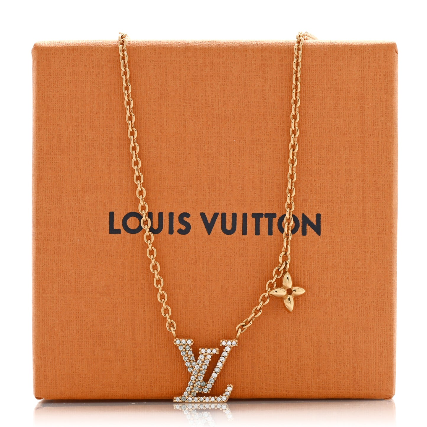 Metal Crystal LV Iconic Necklace Gold