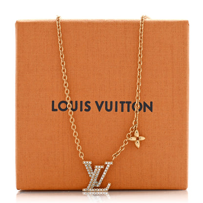 Louis Vuitton Metal Crystal LV Iconic Necklace Gold 5 of 5