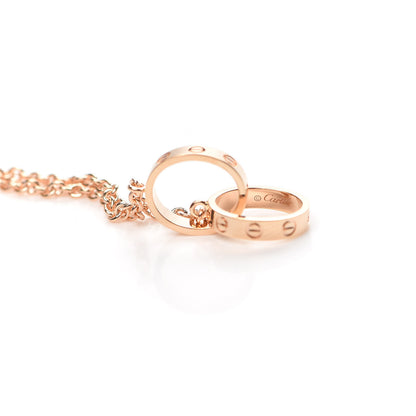 Cartier 18K Pink Gold Interlocking LOVE Necklace 5 of 8