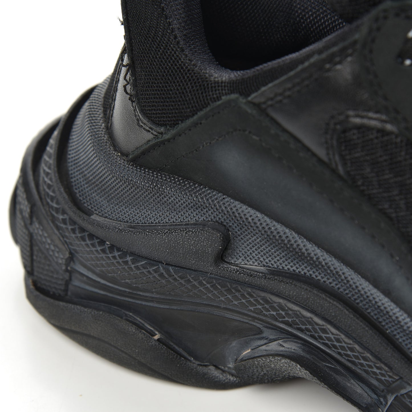 Fabric Mesh Womens Triple S Sneakers 38 Black