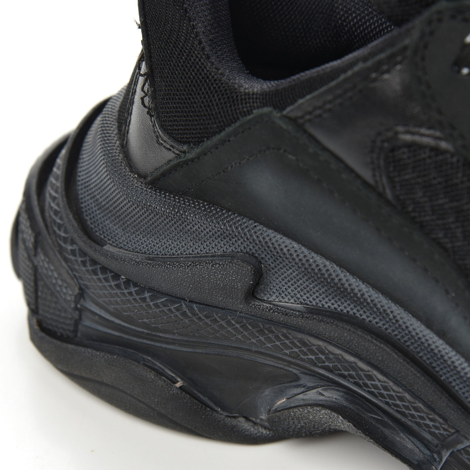 Balenciaga Fabric Mesh Womens Triple S Sneakers 38 Black 17 of 19