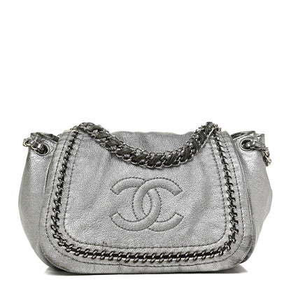 Chanel Metallic Deerskin Luxe Ligne Flap Silver 1 of 21