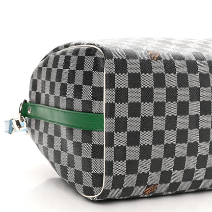 Louis Vuitton Damier Speedy Bandouliere 30 Black White 8 of 10