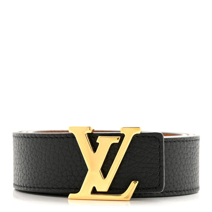 Louis Vuitton Taurillon Calfskin 30mm LV Initiales Reversible Belt 75 30 Black 1 of 8