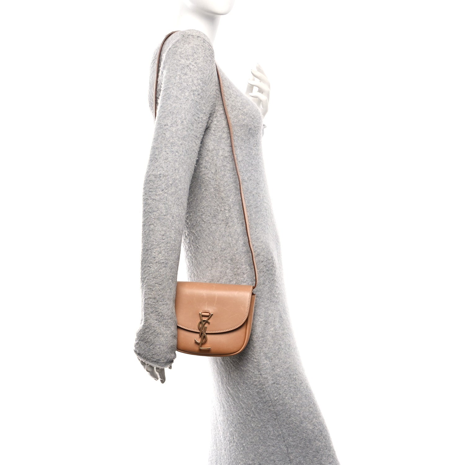 Saint Laurent Smooth Vintage Calfskin Small Kaia Satchel Brown Gold 2 of 12