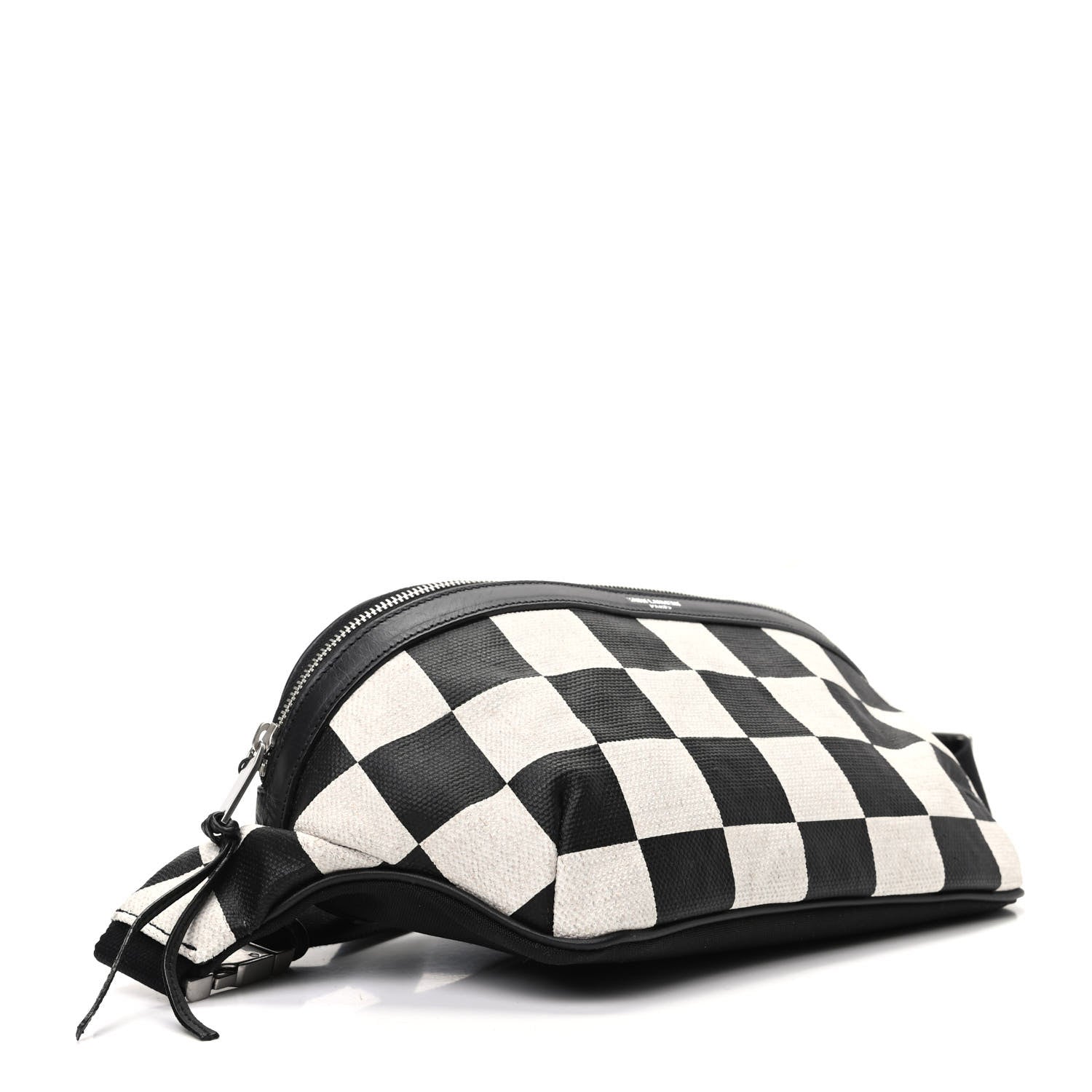 Saint Laurent Canvas Classic Belt Bag Black White 4 of 10