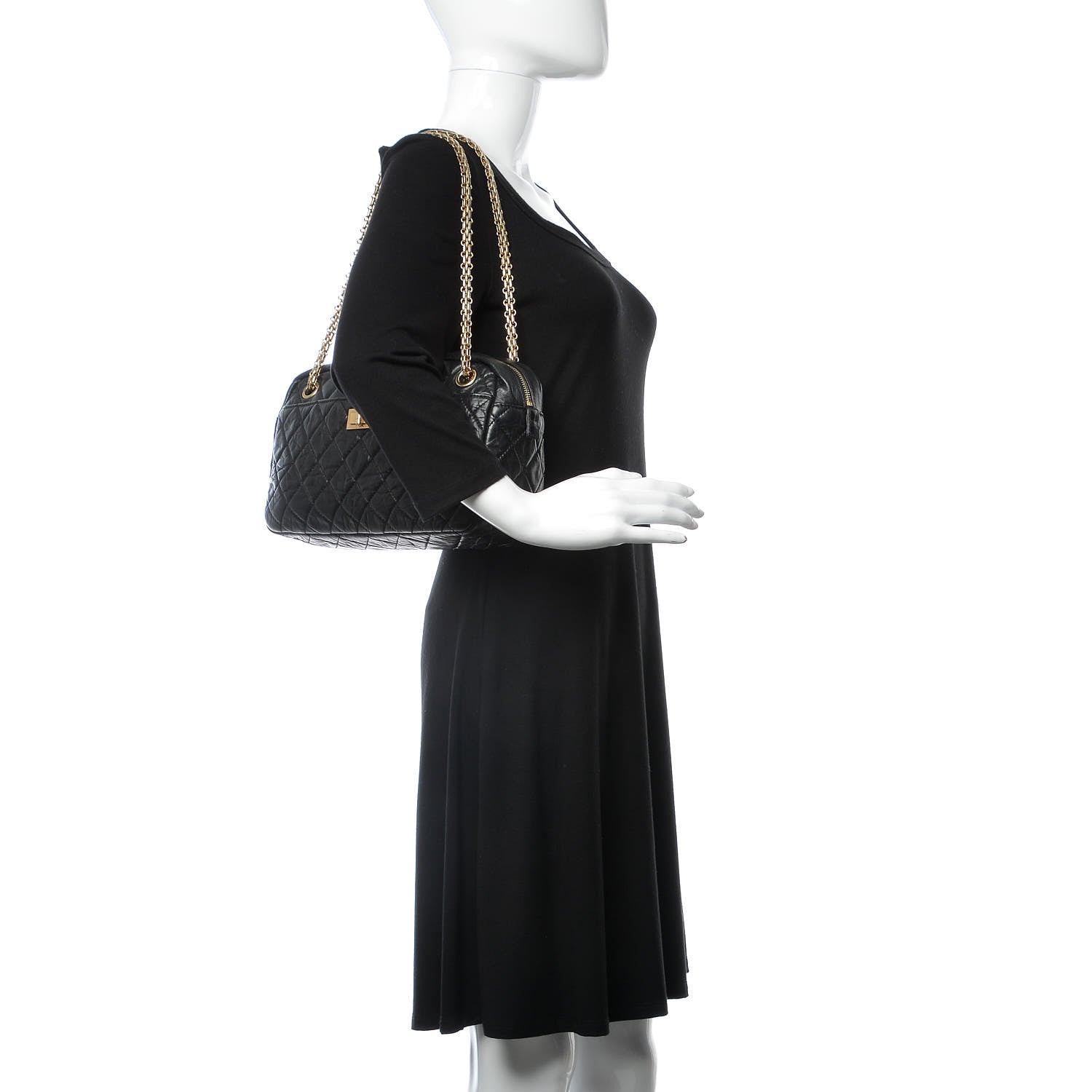 Chanel Aged Calfskin Quilted Medium Reissue Camera Case Black 2 of 12