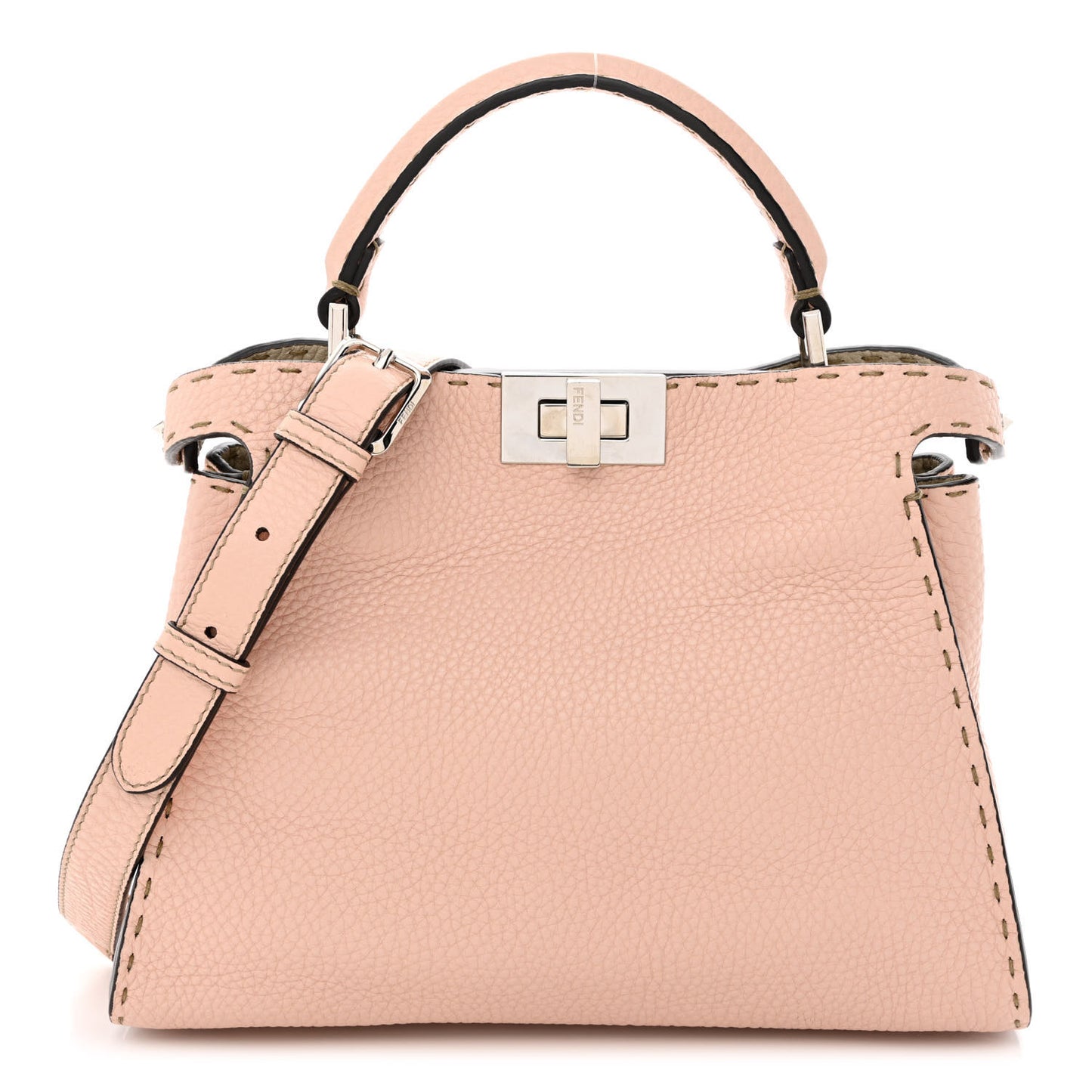 Cuoio Romano Selleria Bi-Color Medium Peekaboo Iconic Essentially Satchel Cipria Latte