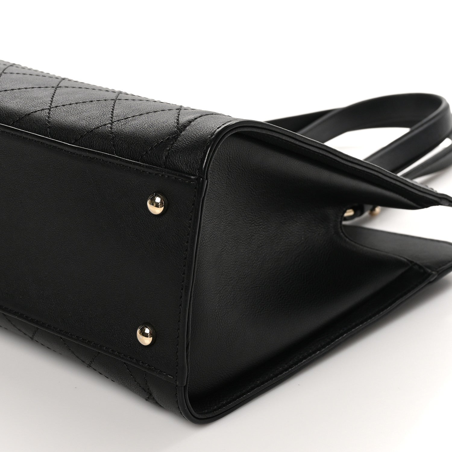Chanel Grained Calfskin Stitched Large Label Click Shopper Tote Black 10 of 10