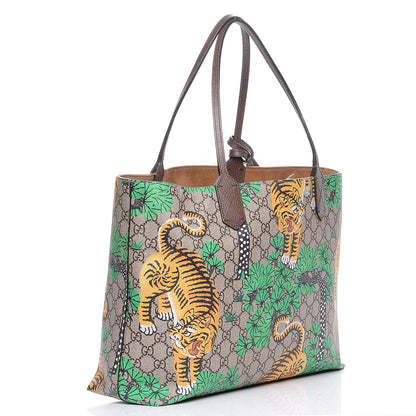 Gucci GG Supreme Monogram Bengal Medium Shopping Tote Beige Yard 3 of 8