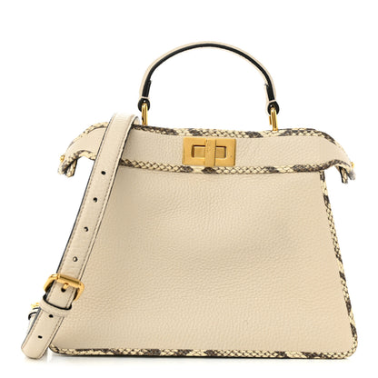 Fendi Cuoio Romano Elaphe Chamois Python Print Small Peekaboo I SEE U Satchel Camelia 1 of 9
