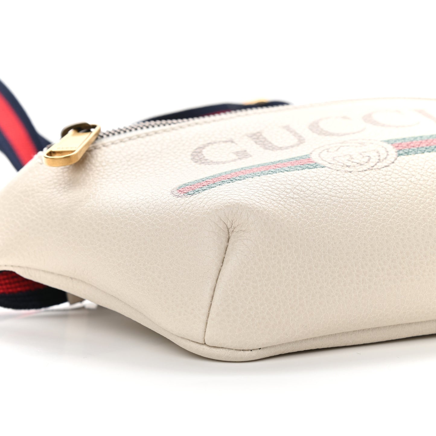 Grained Calfskin Small Logo Belt Bag White