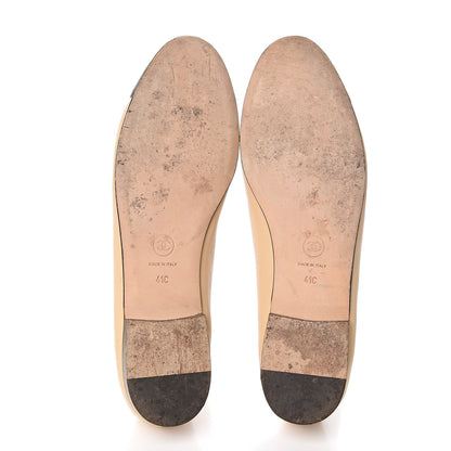 Chanel Lambskin Cap Toe CC Ballerina Flats 41 Beige Black 5 of 8