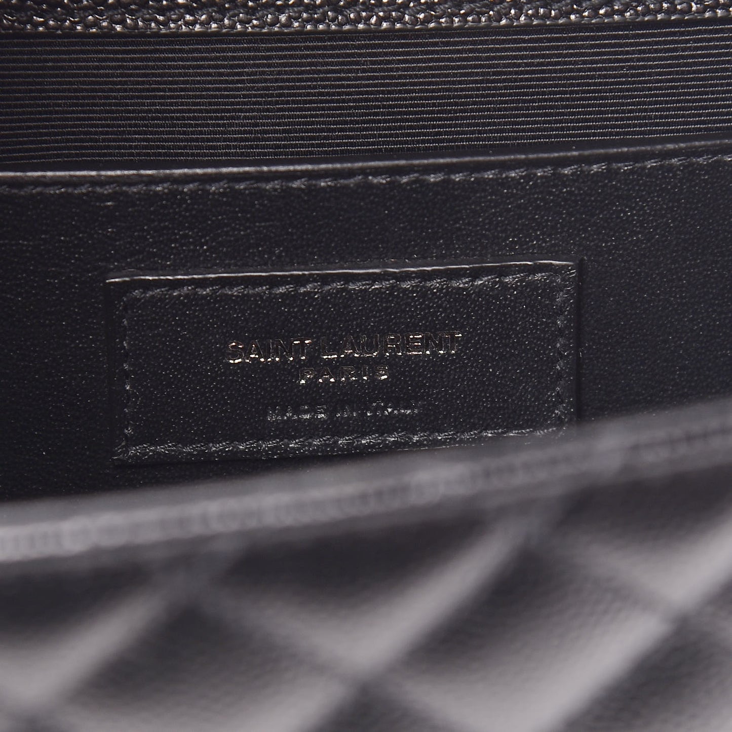 Grain De Poudre Textured Mixed Matelasse Triquilt Medium Monogram Satchel Black