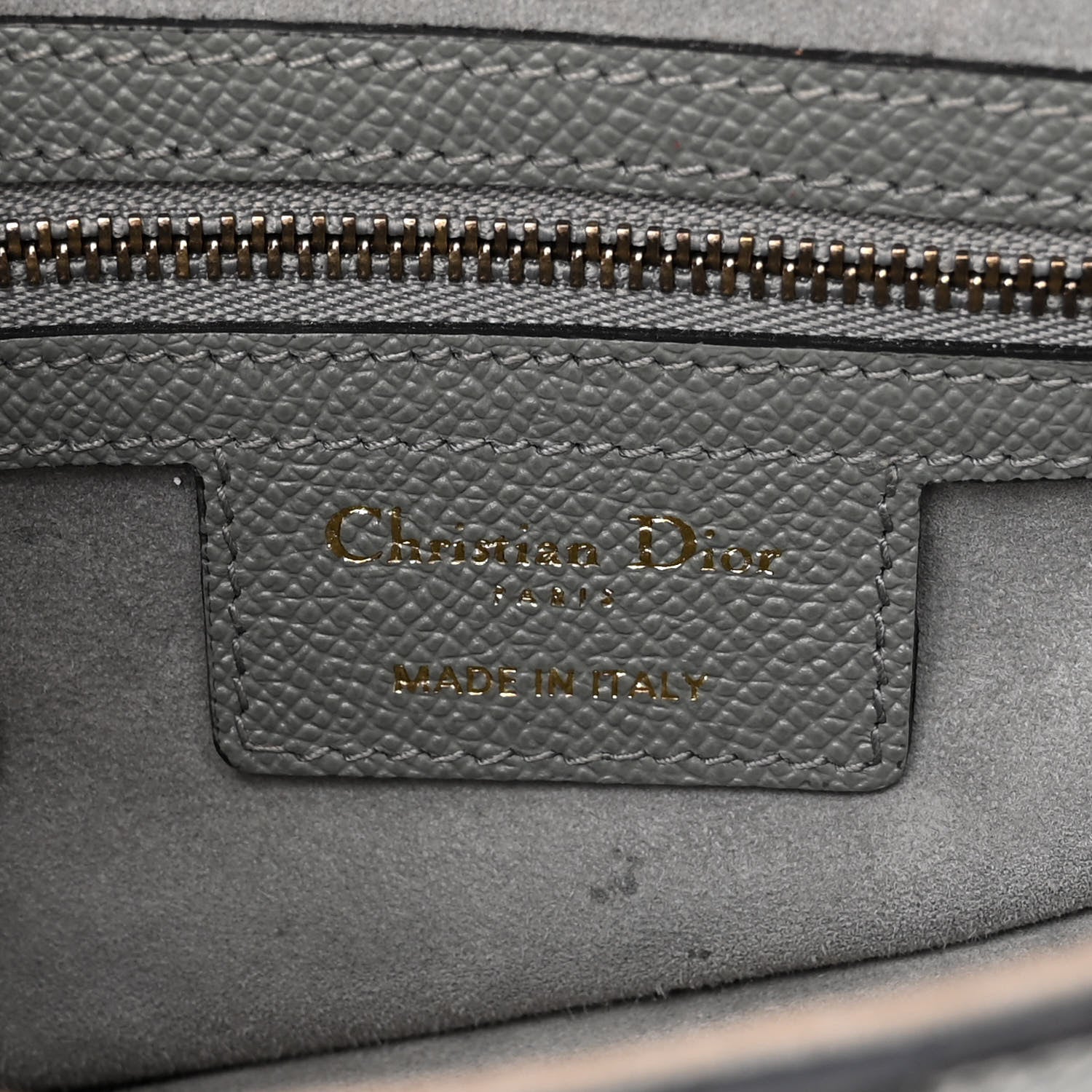 Christian Dior Grained Calfskin Saddle Bag Grey 6 of 10