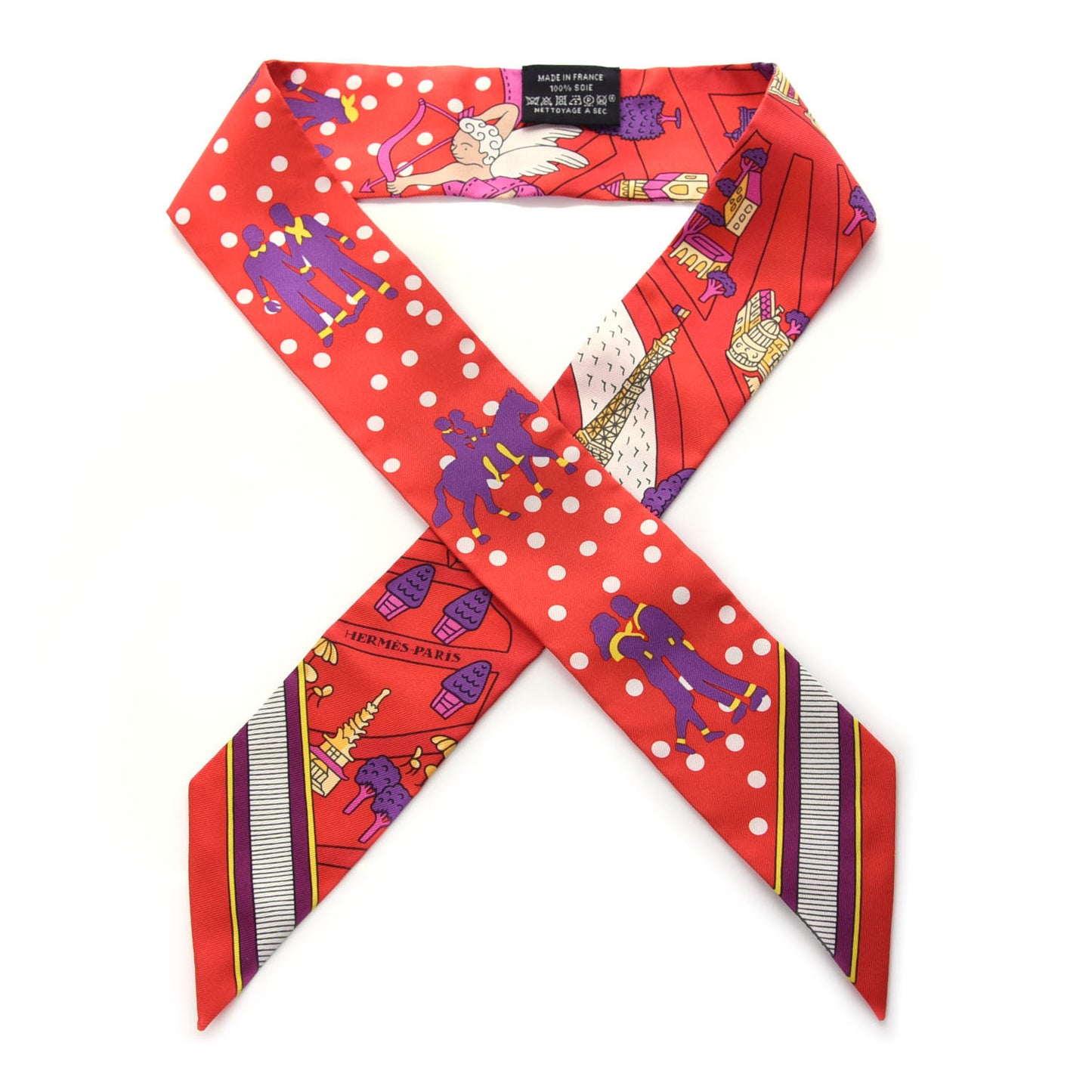 Silk Les Nouveaux Amoureux de Paris Twilly Rouge Violet Creme