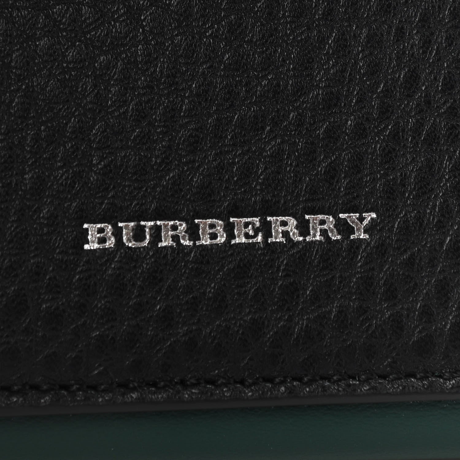 Burberry Grained Calfskin Tri-Fold Compact Wallet Black 7 of 8