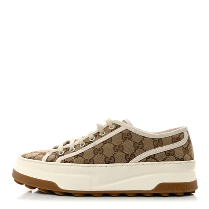 Gucci GG Monogram Womens 1977 Tennis Platform 52mm Sneakers 40 Beige Ebony Mystic White 1 of 10
