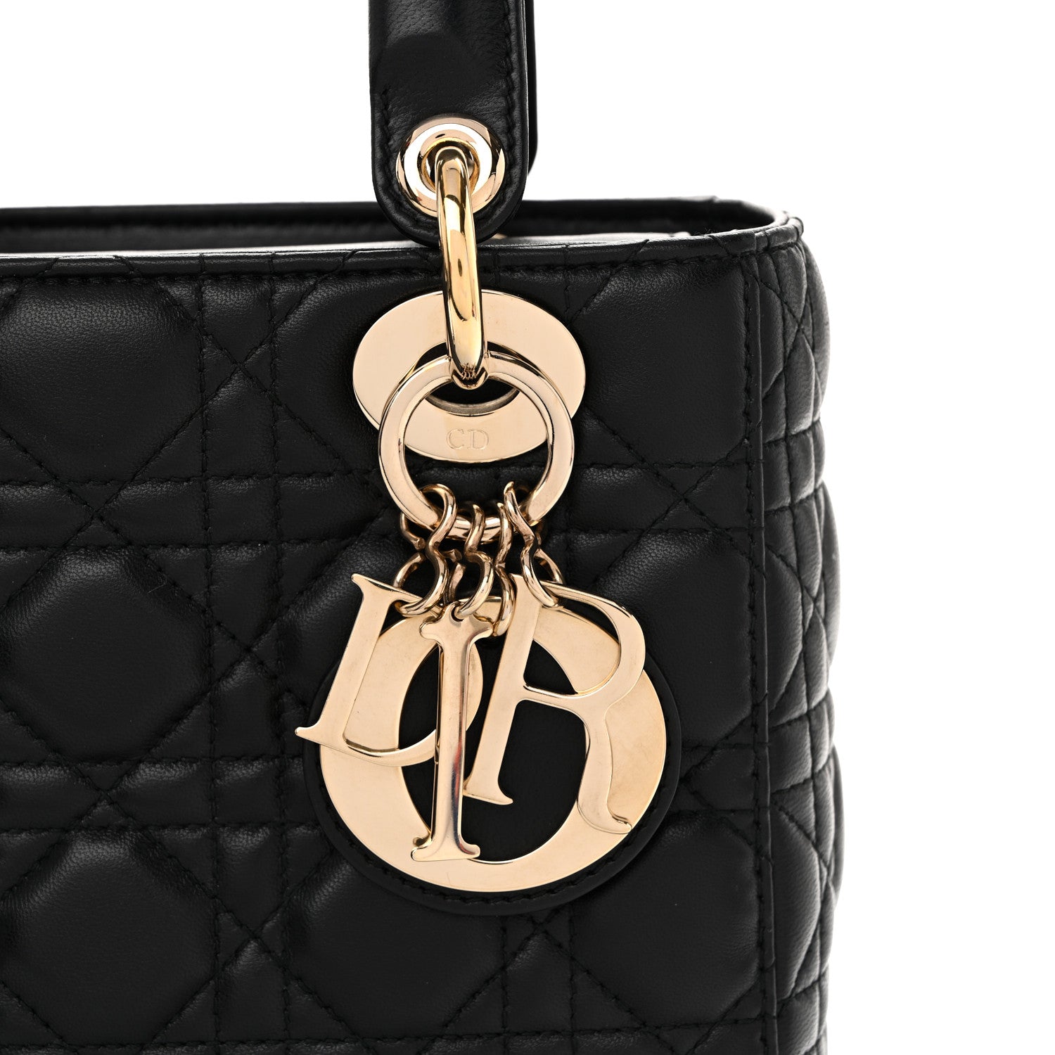 Christian Dior Lambskin Cannage Small Lucky Badges My Lady Dior Black 8 of 10