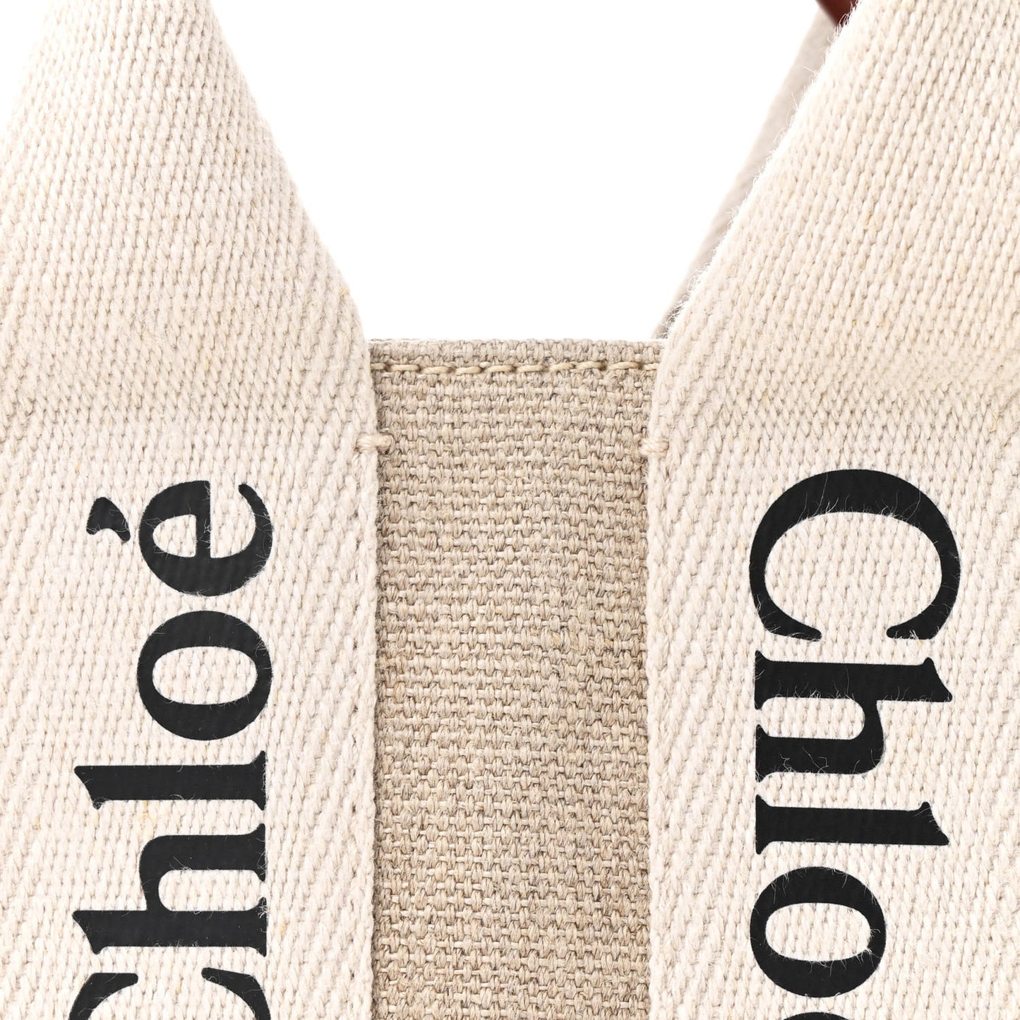 Cotton Calfskin Mini Woody Ribbon Tote White Brown