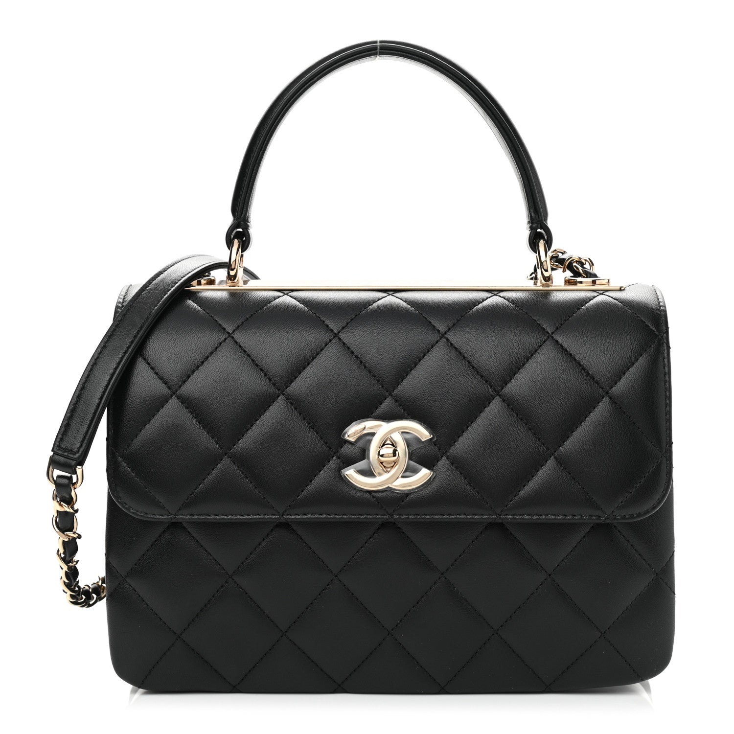 Chanel Lambskin Quilted Small Trendy CC Dual Handle Flap Bag Black 1 of 9