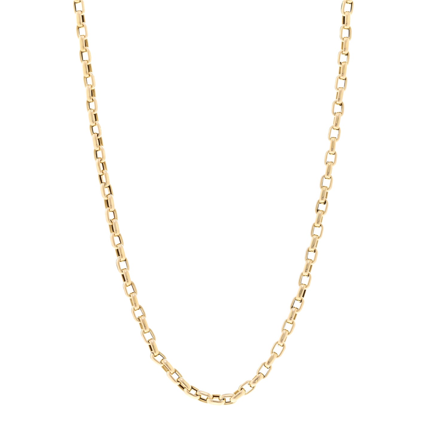 18K Yellow Almond Link Chain Necklace