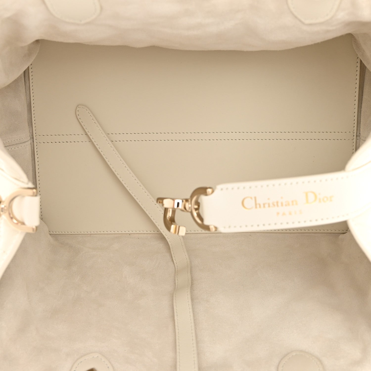 Christian Dior Calfskin Macrocannage Medium Toujours White 4 of 10