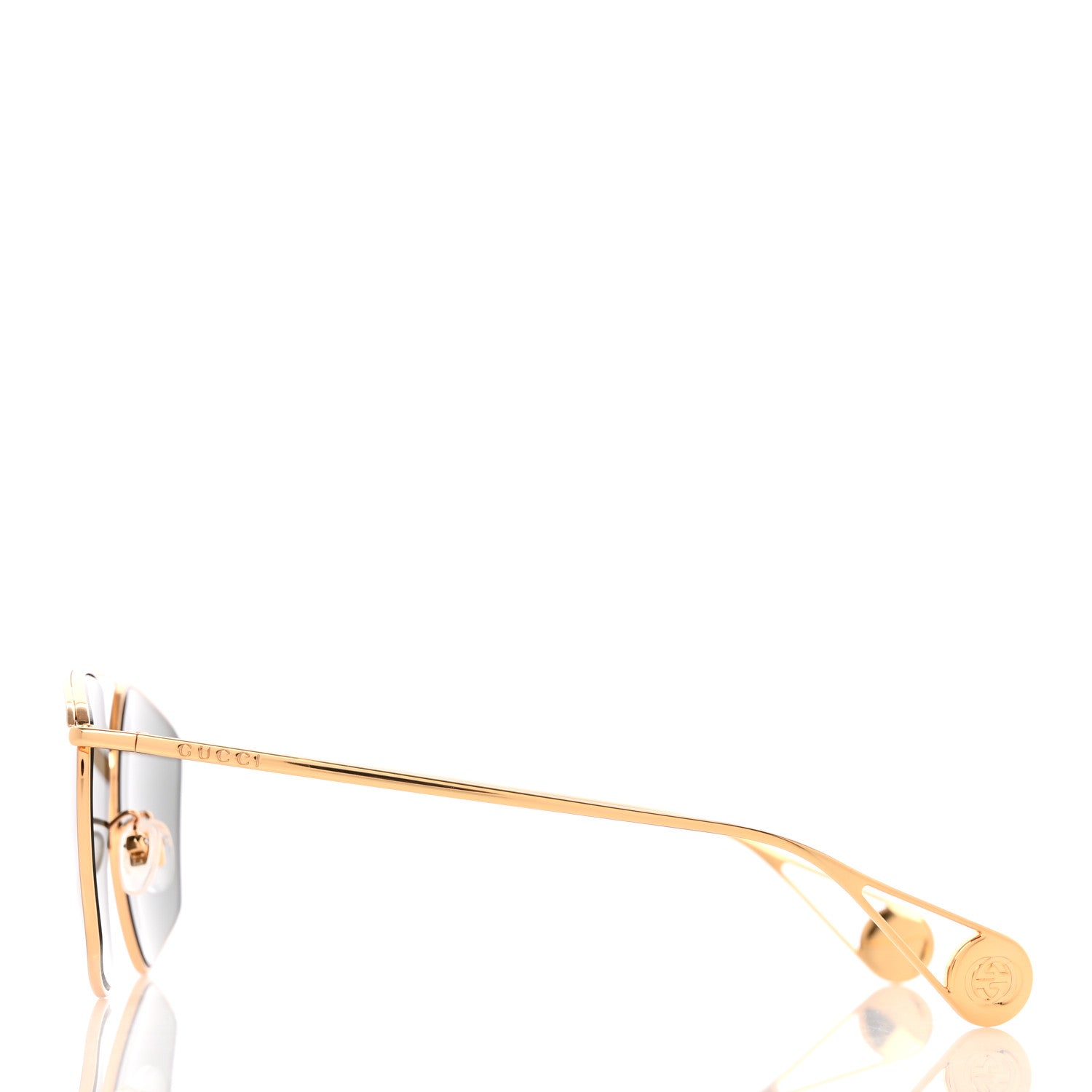 Gucci Square Frame GG0437SA Sunglasses Gold 3 of 9