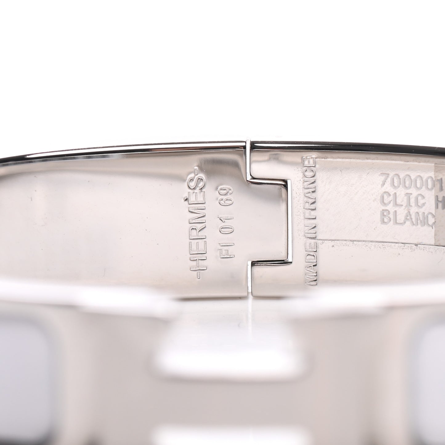 Enamel Narrow Clic Clac H Bracelet PM White