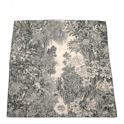 Hermes Cashmere Silk All 'Orto Botanico Di Palermo Shawl 140 Vert Loden Naturel Encre 1 of 5
