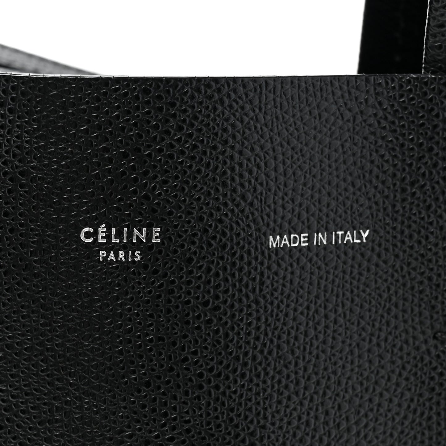 Grained Calfskin Small Vertical Cabas Black