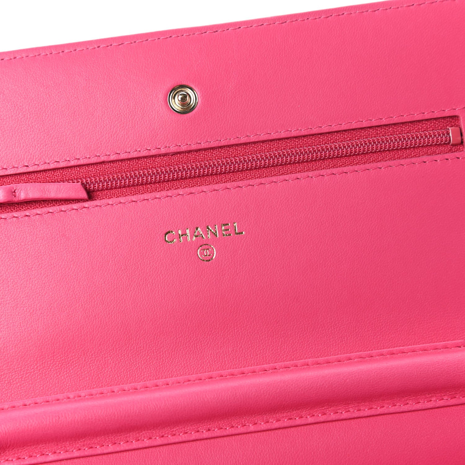 Chanel Lambskin Quilted Wallet On Chain WOC Pink 8 of 12