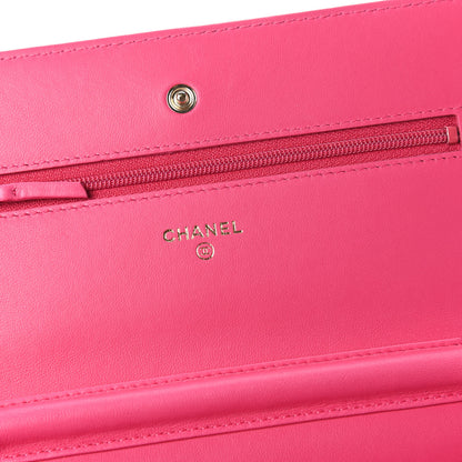Chanel Lambskin Quilted Wallet On Chain WOC Pink 8 of 12
