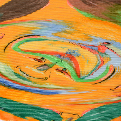 Hermes Silk Plisse Smile in The Third Millenary Scarf 90 Yellow 1 of 7