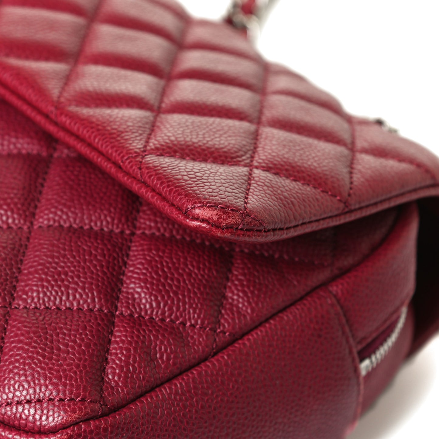 Caviar Quilted Jumbo Easy Flap Dark Pink