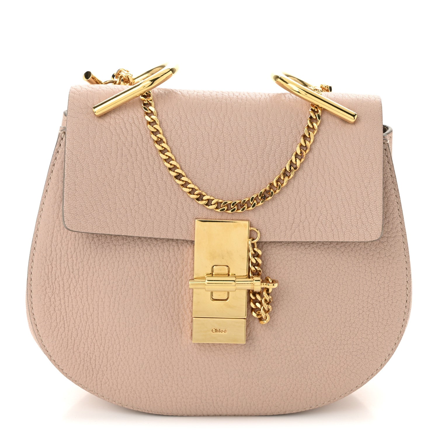 Chloe Grained Lambskin Mini Drew Shoulder Bag Cement Pink 1 of 9