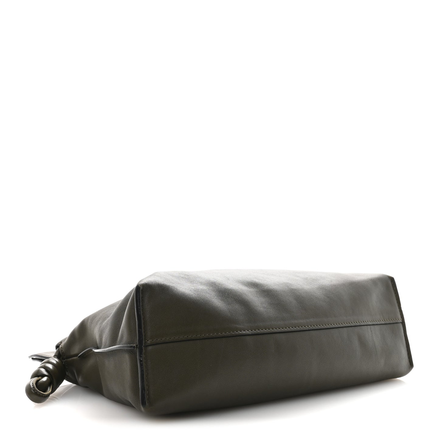 Mellow Nappa Medium Donut Chain Flamenco Knot Clutch Dark Khaki