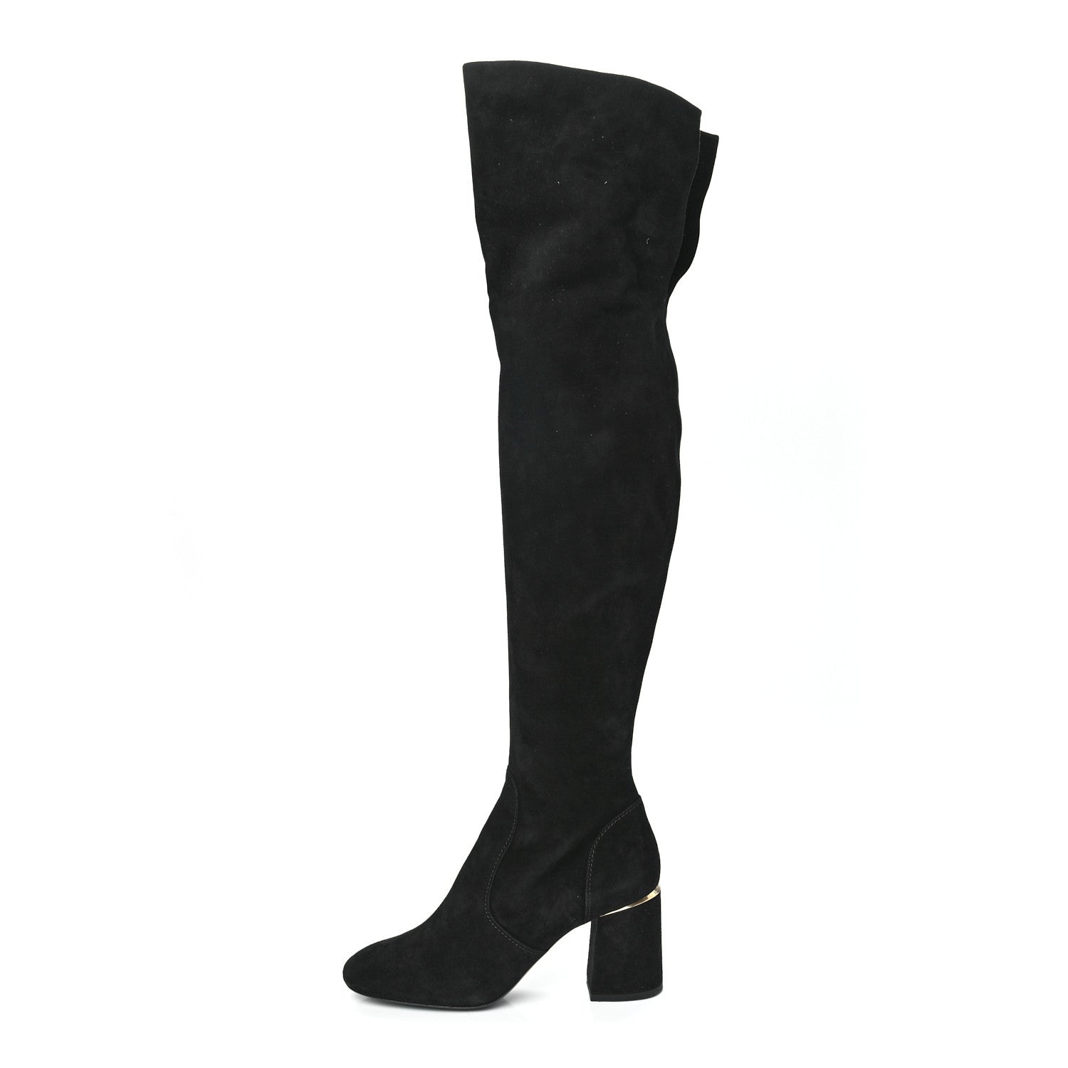 Louis Vuitton Suede Skyline Thigh High Boots 38.5 Black 1 of 6