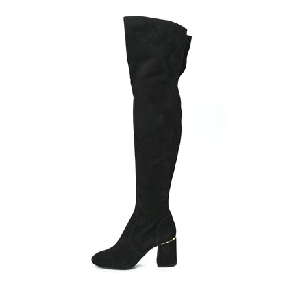 Louis Vuitton Suede Skyline Thigh High Boots 38.5 Black 1 of 6