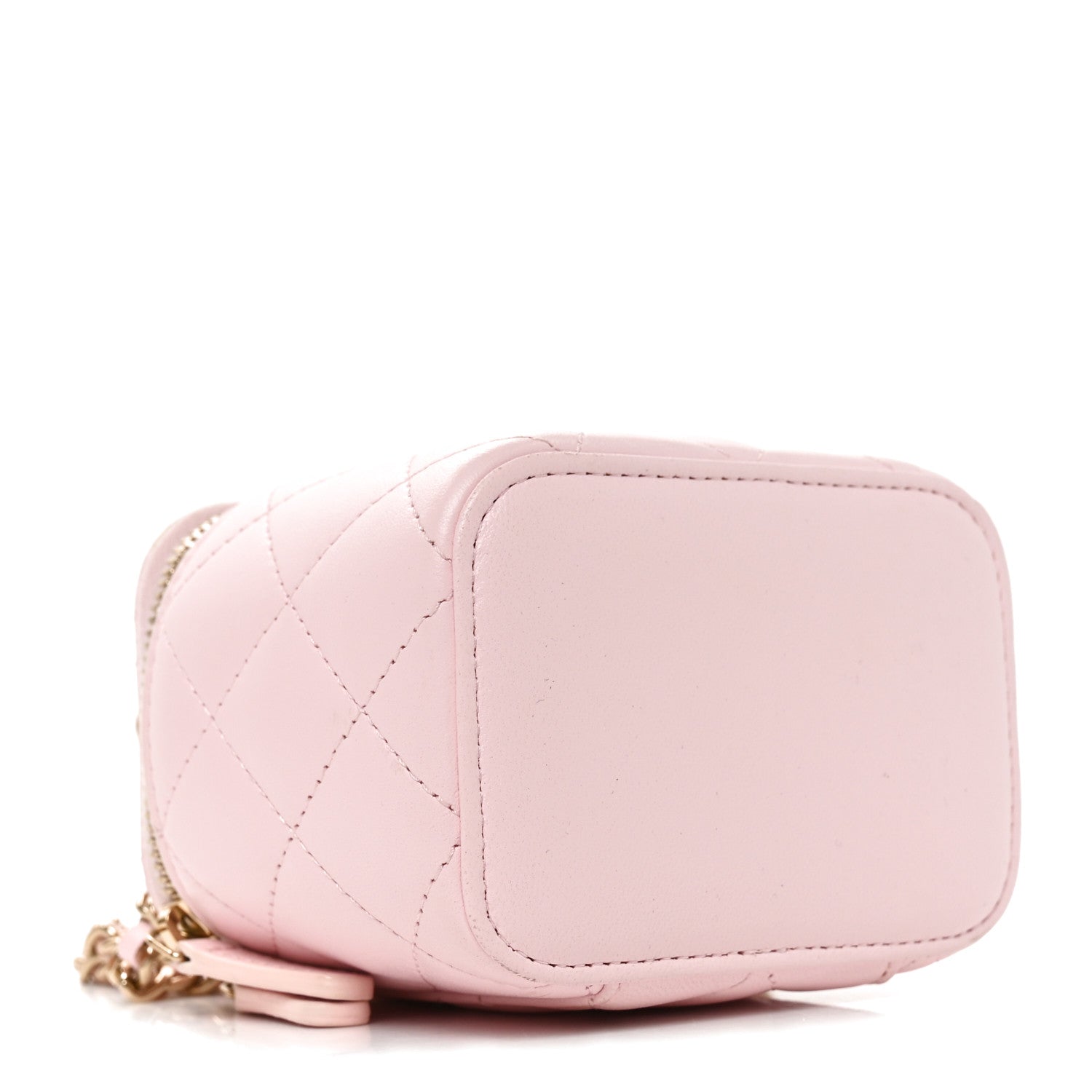 Chanel Lambskin Quilted Mini Top Handle Vanity Case With Chain Light Pink 4 of 11